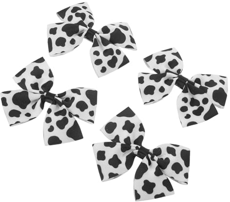 Gogogmee Accesorios el Cabello con Diseño de Vaca, Clip Resistente para Niñas, 4 Piezas, Accesorios para Cabello Infantil y Fiestas