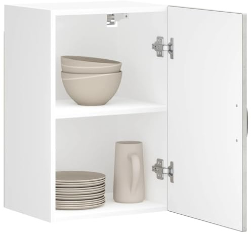 Nqyjm - Mueble de almacenamiento suspendido con estantes y puerta, armario de pared de cocina, Lucca gris, hormigón, madera, armario flotante, pared para cuarto de baño, salón