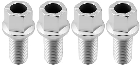 4 bulloni ruota M14 x 1,5 x 27 mm antifurto zincato in acciaio legato 40 Cr SW17 con sede a sfera dadi di ruota sicuri, compatibili con cerchi aftermarket Audi Jetta VW Golf Bora Touran PassatBulloni