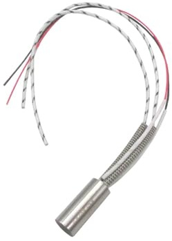 Xuro Patronvärmeelement 220 V, värmeelement med enkelhuvud, 12 mm diameter, med termoelement typ K, 304 rostfritt stål, 200 W/300 W/400 W (304SUS 400W 12 x 100 mm)