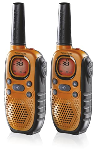 Topcom Walkie Talkie – mit 8 Kanäle und einer Reichweite bis zu 10 Km – mit Headset und Display, RC-6404