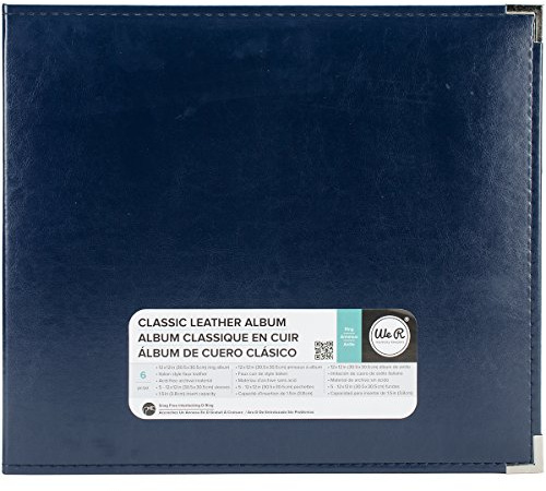 We R Memory Keepers 12x12 Photo Album Navy Blue Protect Memories & Photos, Acid-free Faux Leather, Snag-free Rings, Includes 5 Page Protectors, Scrapbooking