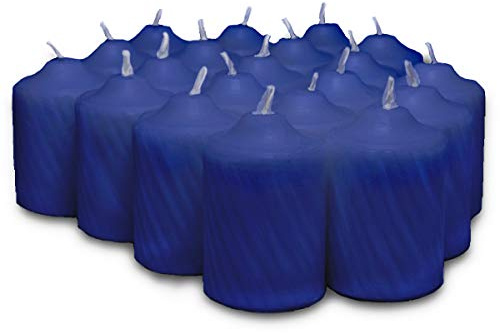 Patriot Blue Heather Scented Votive Candles - 15 Hour Long Burn Time - Textured Finish - Box of 20