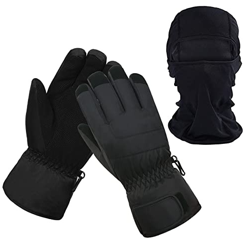 HIGHLOONG Women Ski Gloves, Winter Warmest Waterproof and Breathable Snow Gloves with Free Balaclava for Snowboard, Snowmobile in Cold Weather.(S)