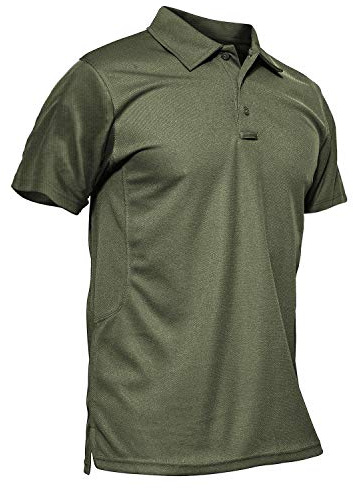 KEFITEVD Camisetas de Secado Rápido para Hombre Ligeras para Pesca Senderismo Manga Corta,Ejercito Verde,XL