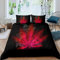 Homewish Marihuana Trösterbezug Red Cannabis Leaf Bedrucktes Bettwäscheset für Erwachsene Teenager Marihuana Weed Leaf Bettbezug Exotische Blätter Rustikales weiches Boho Trippy Hippie-Thema, 135×200