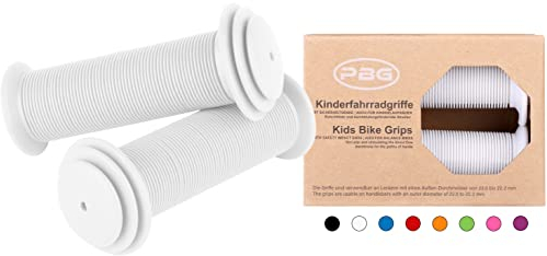 PBG Kinderfahrradgriffe Fahrradgriffe Kinder für Mädchen Jungen schadstofffrei | Phthalate frei (Weiss)