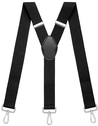 Sencillo Herren Hosenträger mit Karabiner Y-Form Schwarz