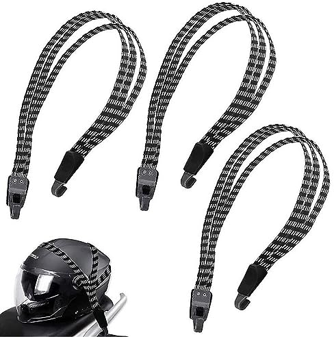 3er Pack 65cm Fahrrad Gepäckspanner | Spanngurt Gepäckträger | Fahrradträger Spanngummi | Gepäckgummi mit 2 Haken | Gepäckspanner schwarz-weß - Expander | Spannseil Fahrradgurt zur Ladungssicherung