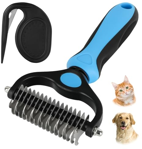 HERBYD Unterfellbürste + Entfilzungsmesser für Hund und Katze, Hunde Bürste Hundebürste Unterwolle Unterwollbürste Unterwollkamm entfernt Unterwolle & Verfilzungen