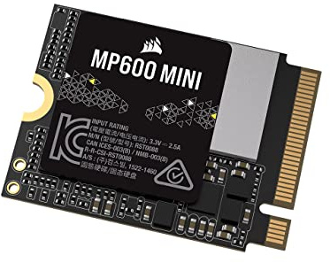Corsair MP600 MINI 2 TB M.2 NVMe PCIe x4 Gen4 SSD – M.2 2230 – Bis zu 7.000MB/Sek. Sequentielles Lesen – Hohe Dichte 3D TLC NAND – Ideal Für Steam Deck und Microsoft Surface – Schwarz