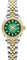 Szaikyri Klassische Damenuhr mit Festem Rostfreien Stahlgürtel Wasserdicht Armbanduhr Damen Kalender Uhr für Damen (Gold Green)