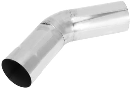 Motoforti Tubo De Escape De Mandril De 45 Grados Para Automóvil Bricolaje Tubo De Tubería Personalizado 2.75 Od 5.91 Longitud De Pierna Acero Inoxidable T304 Tono Plateado