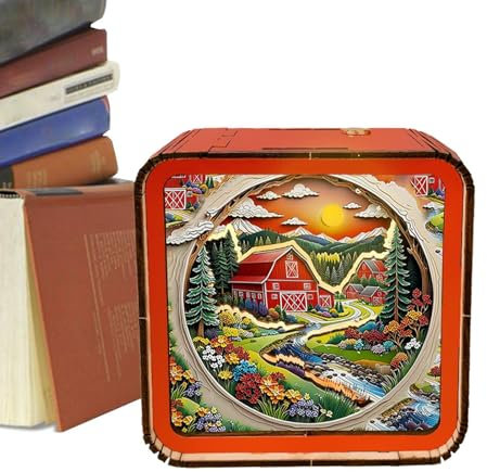 Ruyeiig Puzzle de luz nocturna apagada, lámparas de mesa para dormitorio, juguete de rompecabezas de paisaje de aprendizaje, lindo juego de rompecabezas, juguete sensorial portátil para dormitorio,