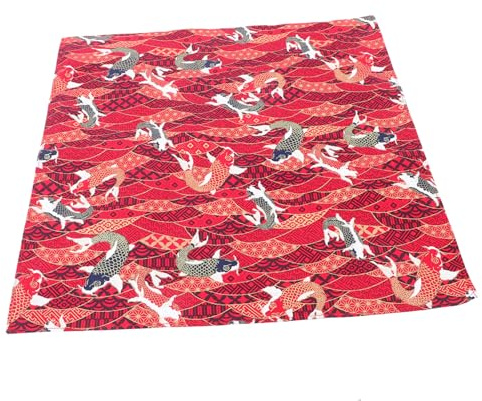 Toyvian Tela Tradicional Japonesa Roja para Envolver Almuerzo Bento, Paño de Embalaje Seguro y Saludable, Estilo Japonés Patrones Decorativos para Loncheras