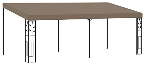 Tonnelle de jardin, tente, tonnelle murale, 6 x 3 x 2,5 m, taupe, pour véranda, cour, fête