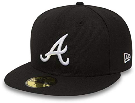 New Era Atlanta Braves MLB Black Base Black White 59Fifty Basecap - 7 3/4-62cm (XXL)