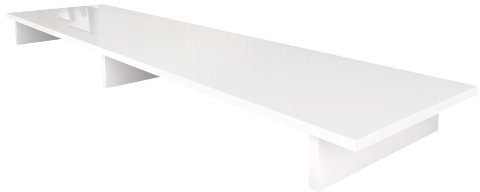 Vladon Support de TV Game, Support de Moniteur surélevé, Blanc Mat/Blanc Haute Brillance (138,5 x 9,5 x 34,5 cm)