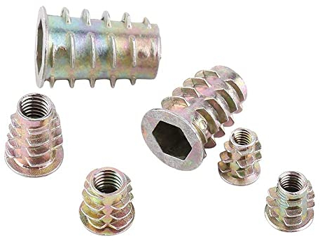 50pcs Zinc alloy Insert Nuts, Hex Sockets Screw-in Inserts Nuts Hex Drive Nuts M4/M5/M6/M8/M10