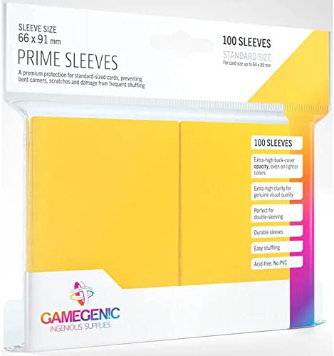 Gamegenic GGS11020ML Prime Sleeves (100-Pack), Yellow