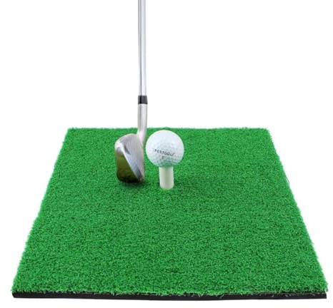 CRESTGOLF Golf Hitting Mats Indoor/Outdoor SBR Golf Mats for Driving Range Practice, Backyard Use - Green, 12 x 12 Inch