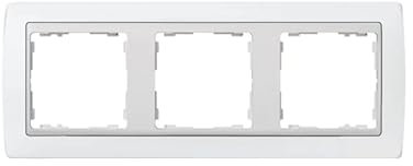 CABLEPELADO Marco compacto para 3 elementos Simon 82 | Marco de 3 elementos y bastidores | ‎82630-30 | Apto para superficie y empotrar | Dimensiones: 85x233 mm | Color Blanco