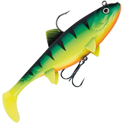 Fox Rage Replicant Wobble - Poisson en caoutchouc Swimbait, couleur : UV Firetiger, longueur/poids : 14 cm - 55 g