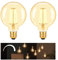 DSLebeen Dimmbar Edison E27 LED Vintage Glühbirne, G95 Warmweiß Lampe, 6W Retro Leuchtmittel Ersetzt 60W Glühlampe, 600LM, 2700K, Leuchtmittel für Bar, Heim, Hotel, Café - 2 Stück(Φ95mm)