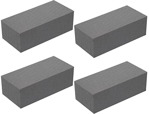 Pvczool 4 Pezzi Serry Schiuma Floreale Secca per Fiori Artificiali Schiuma Floreale Bagnato Grigio Fiorista Blocchi di Polistirolo per la Disposizione Fiori