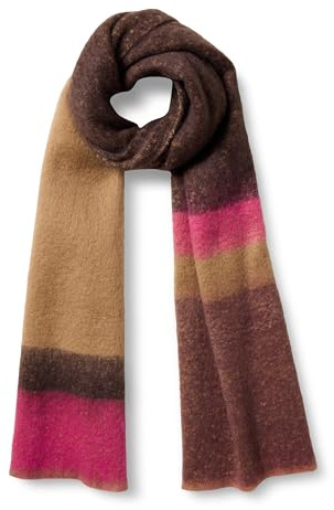 Amazon Essentials Sciarpa testurizzata spazzolata Donna, Rosa Fluo/Castagna Scuro, Taglia unica