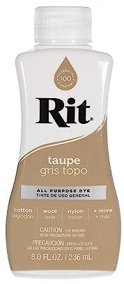 Rit Dye - 226.8 g Flüssige Stofffarbe für Kleidung, Dekor und Handwerk - Taupe (1 Pack)