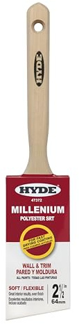 Hyde Millenium 47372 Millenium Pinsel, abgewinkelt, flach, weiches Polyester, SRT mit Holzgriff, 6,4 cm