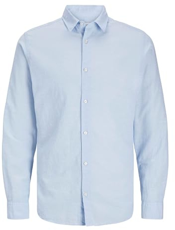 Jack & Jones Homme Jjebreeze Sn Pls T-Shirt Chemise À Manches Longues, Chambray Blue., 3XL Grande Taille EU