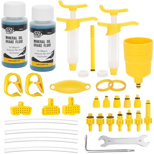 Noosverl 30 Parts Set Hydrauliska skivbromsar, Vent Kit Cykelhydrauliska skivbromsdräneringssats, inklusive mässingskontakt, Cykelreparationsverktyg