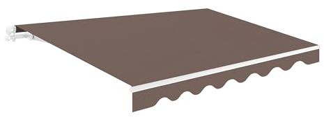 Toldo Retráctil Exterior 250x200cm Topo Poliéster – Lona Protección Solar UV - Estructura de Aluminio – Inclinación Regulable – Manivela Incluida – Manual Enrollable Terraza Jardín