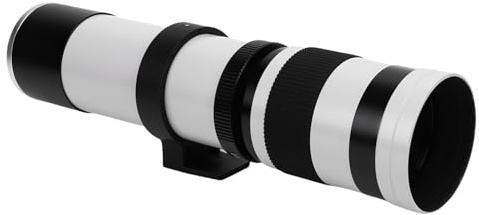 Cuifati 420 Till 800mm F8.3 Telezoomobjektiv, Optical Glass Manual Focus Camera Lens, för E Mount Mirrorless Camera med All Metallkonstruktion (WHITE)