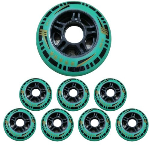 JCCHT 84MM Inlineshjul 84A Speed Skating Ersättningshjul för Inlines, 8-pack för utomhus-/inomhusåkning,Blue,84mm