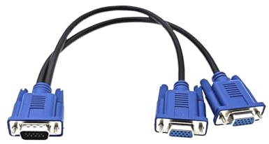 JZK 30 cm VGA Y divisor cable, VGA Y 1 macho a 2 hembra cable para computadora portátil, PC, proyector, monitor, decodificador TV, HDTV