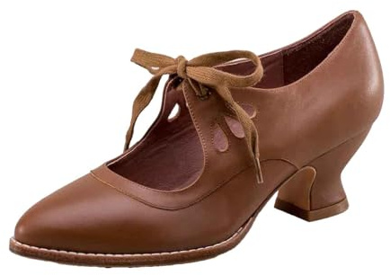 Pumps, scarpe da donna, eleganti, con tacco, piccole con tacco, scarpe da ballo, comode da donna, con tacco alto, per tutte le stagioni, marrone, 43 EU