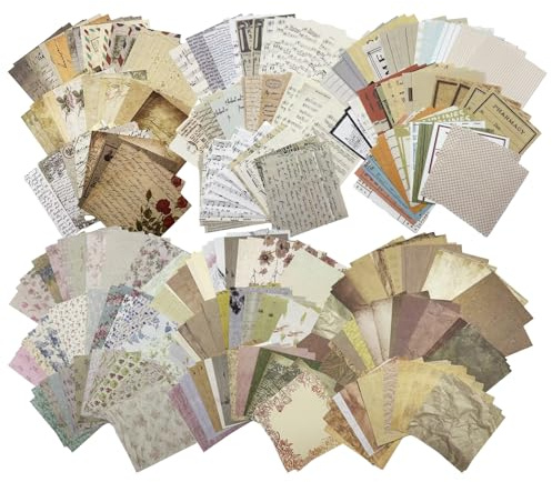 360Fogli Carta Decorativa Vintage per Scrapbooking,Carta per Scrapbooking,Fogli per Decoupage Decorativa,Accessori per Scrapbookin,per Diari di Viaggio e Album Fotografici Fatti a Mano