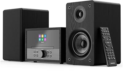 Oakcastle DAB400 HiFi Lettore CD con Radio DAB/DAB+ FM | Sistema Stereo Casa con Bluetooth, USB, AUX e 2 Casse Esterne | Mini HiFi Compatto 60 Preset 7 EQ Telecomando