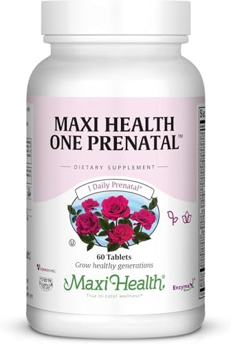 Maxi Health Prenatal Vitamins for Women – One Daily Prenatal Vitamins with Iron, Folate, Choline, Vitamin D3, and Essential Nutrients – High Absorption prenatals Supplement – 60 Day Supply