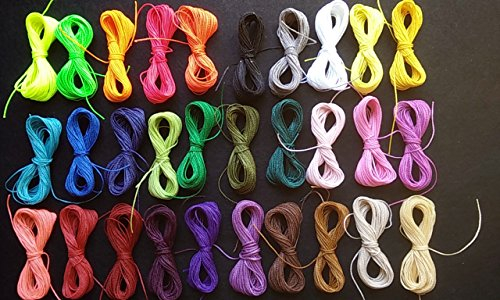 300 Meter gewachstes Garn Linhasita, 30 Farben x 10 Meter pro Farbe