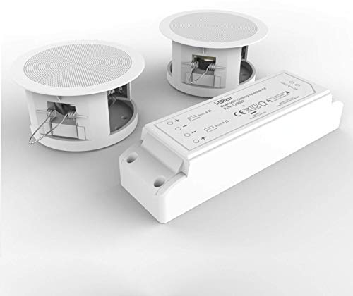 Deckenlautsprecher Bluetooth, Einbaulautsprecher Decke mit Bluetooth-Modul, 2 Bluetooth-Lautsprecher Kit für Decke, Wand/Badezimmer, Küche, Haus (1 Paar)