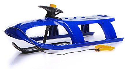 Unbekannt Schlitten Kinderschlitten Rodel aus Kunststoff Zugseil Lenkung Bullet Control 3 Farben (Blau)