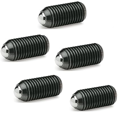 Ganter Norm elementi GN 615.3 della M4 di K – federnde Stampa pezzi con esagono incassato, Nero, 5 pezzi