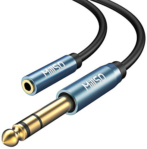 MillSO Adattatore jack da 6,35 mm maschio a 3,5 mm femmina per cuffie jack adattatore 6.35 3.5 audio connettore stereo auricolare jack adattatore placcato - 2M