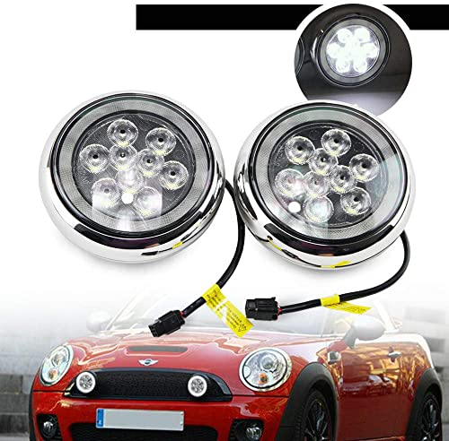 NSLUMO Led Rally DRL Light Chrom Shell Tagfahrlicht Mit Halo Ring Für Mi-ni R50 R52 R53 2001-2006 2 Stuecke