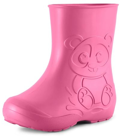 Ladeheid Stivaletti Pioggia Bambino in EVA, Leggeri Stivali Pioggia Bambina con Motivo a Panda, Facili da Pulire Stivaletti Bambina e Scarpe Bambino LA-CA-10 (Rosa, 24/25)