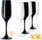 PLATINUX Set di 6 bicchieri da spumante in vetro nero e bianco, da 210 ml